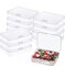 12 Pcs Mini Plastic Storage Containers Box with Lid, 5x4x1.3 Inches Clear Rectangle Box for Collecting Small Items, Jewelry, Beads, Game Pieces, Business Cards, Crafts Accessories